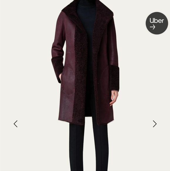 Akris Punto Burgundy Reversible Lamb Shearling Coat Size 6 nwt $3490 Current - Picture 5 of 16